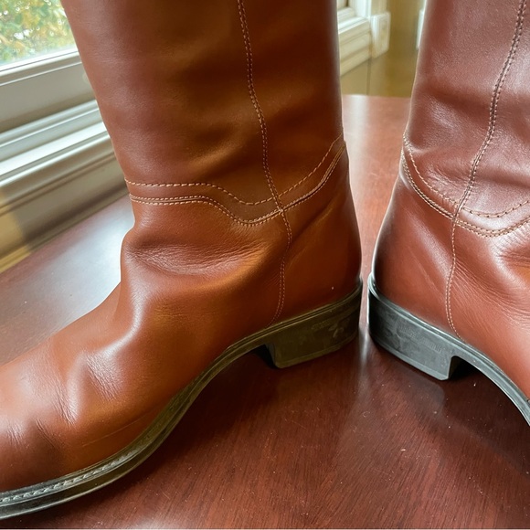 Salvatore Ferragamo Women’s Tall Brown Leather Riding Boots Size 10B - Picture 8 of 12